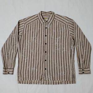 Men's Mountain Hardwear Button Up Long Sleeve Striped Shirt Size XL
